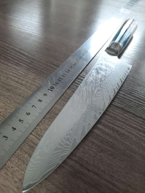 Damascus VG-10 Stainless Steel Japanese 13 Inch Chef's knife, Exotic Burl & Epoxy, RAZOR SHARP !!!!!