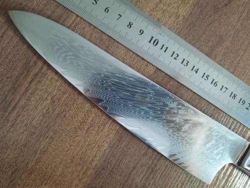 Damascus VG-10 Stainless Steel Japanese 13 Inch Chef's knife, Exotic Burl & Epoxy, RAZOR SHARP !!!!!