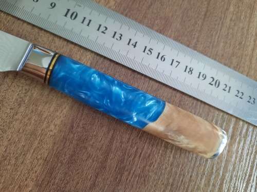 Damascus VG-10 Stainless Steel PAIRING knife, Exotic Burl & Epoxy handle.  RAZOR SHARP !!!!!