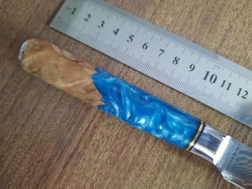 Damascus VG-10 Stainless Steel PAIRING knife, Exotic Burl & Epoxy handle.  RAZOR SHARP !!!!!