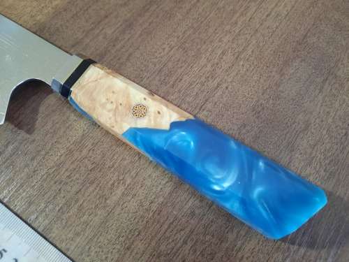 Damascus VG-10 Stainless Steel Japanese Chef's knife, Exotic Burl & Epoxy Resin handle, RAZOR SHARP,