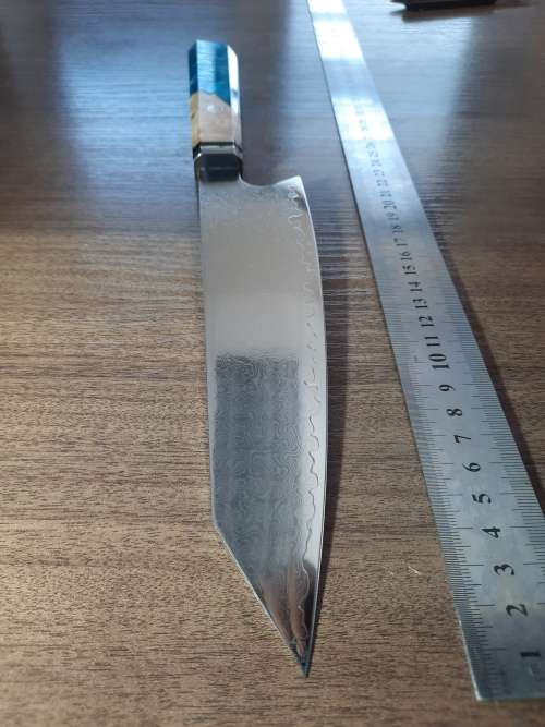 Damascus VG-10 Stainless Steel Japanese Chef's knife, Exotic Burl & Epoxy Resin handle, RAZOR SHARP,