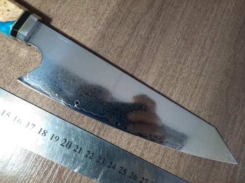 Damascus VG-10 Stainless Steel Japanese Chef's knife, Exotic Burl & Epoxy Resin handle, RAZOR SHARP,
