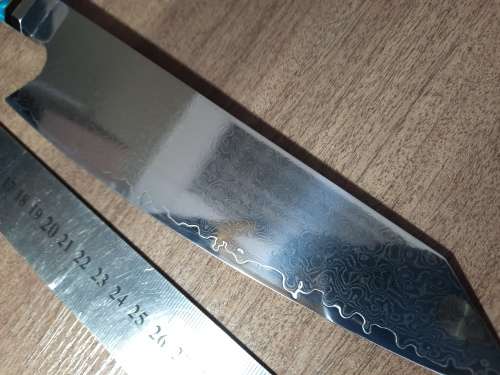 Damascus VG-10 Stainless Steel Japanese Chef's knife, Exotic Burl & Epoxy Resin handle, RAZOR SHARP,