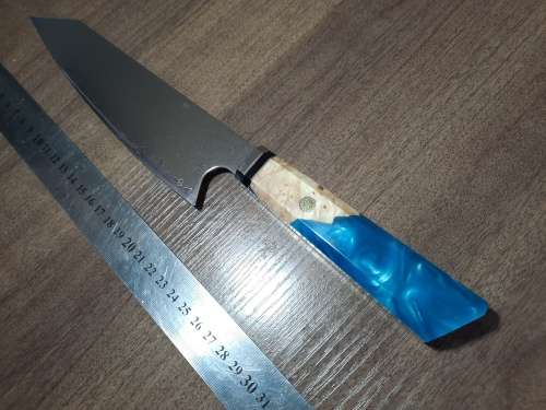 Damascus VG-10 Stainless Steel Japanese Chef's knife, Exotic Burl & Epoxy Resin handle, RAZOR SHARP,