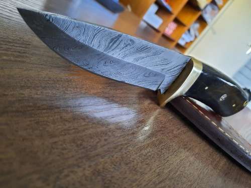 Handmade DAMASCUS Steel Hunting Knife, Epoxy RESIN Handle scales. NEW STOCK !!