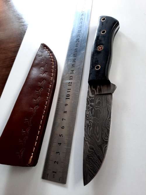 Handmade Damascus steel HUNTING  knife with MICARTA handle scales. NEW STOCK !!