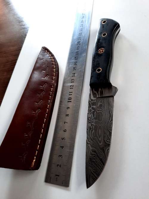 Handmade Damascus steel HUNTING  knife with MICARTA handle scales. NEW STOCK !!