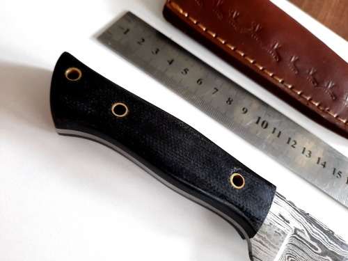Handmade Damascus steel HUNTING  knife with MICARTA handle scales. NEW STOCK !!