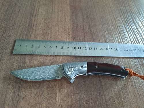 Damascus VG-10 Stainless Steel folding knife, RAZOR Sharp, Bolster Patterned, High Carbon SS