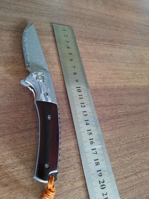 Damascus VG-10 Stainless Steel folding knife, RAZOR Sharp, Bolster Patterned, High Carbon SS