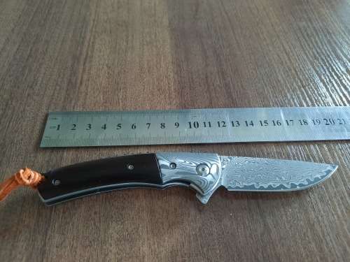 Damascus VG-10 Stainless Steel folding knife, RAZOR Sharp, Bolster Patterned, High Carbon SS
