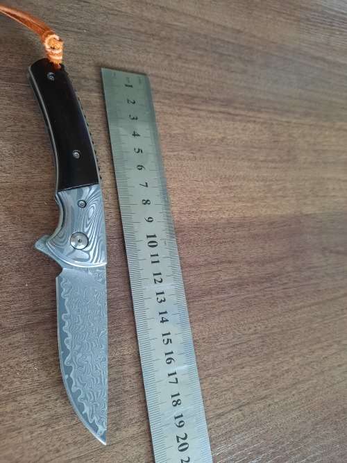 Damascus VG-10 Stainless Steel folding knife, RAZOR Sharp, Bolster Patterned, High Carbon SS