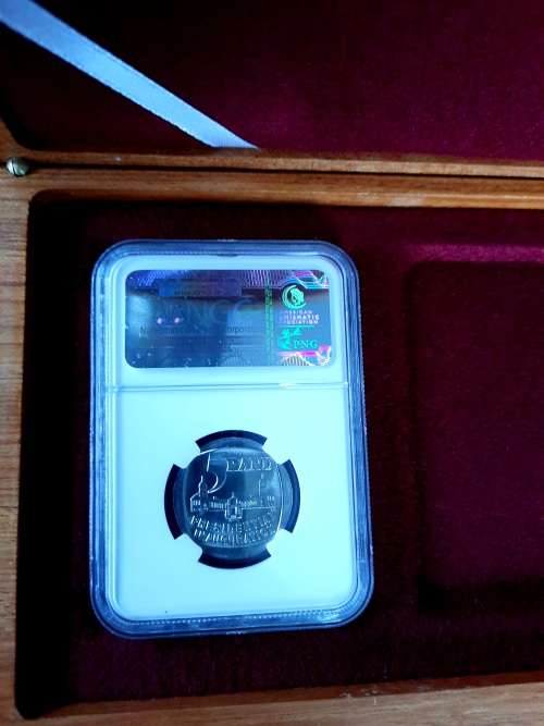 FINEST KNOWN MS68 Mandela 1994 Presidential Inaug R5, ONLY 15 in existence after 27 YEARS.