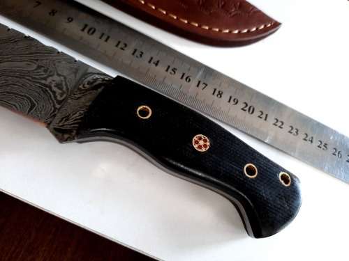 Handmade Damascus steel HUNTING  knife with MICARTA handle scales. NEW STOCK !!