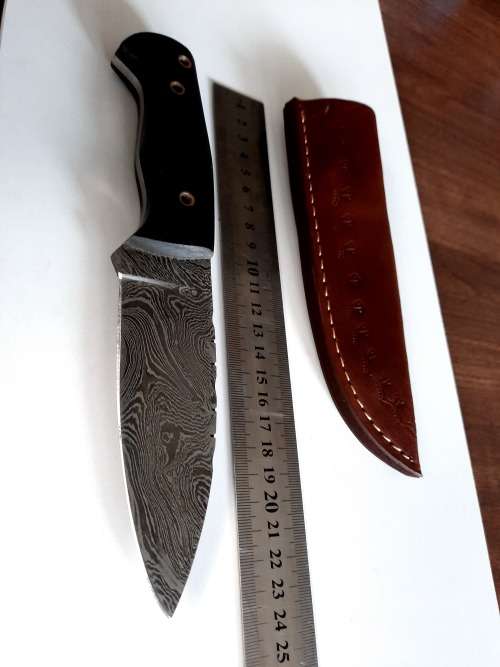 Handmade Damascus steel HUNTING  knife with MICARTA handle scales. NEW STOCK !!