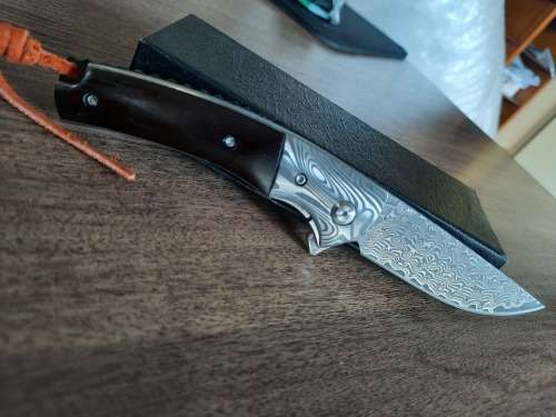 Damascus VG-10 Stainless Steel folding knife, RAZOR Sharp, Bolster Patterned, High Carbon SS