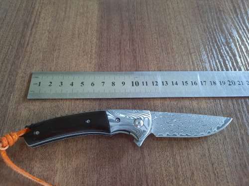 Damascus VG-10 Stainless Steel folding knife, RAZOR Sharp, Bolster Patterned, High Carbon SS