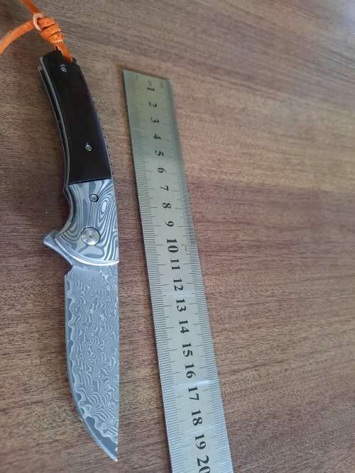 Damascus VG-10 Stainless Steel folding knife, RAZOR Sharp, Bolster Patterned, High Carbon SS