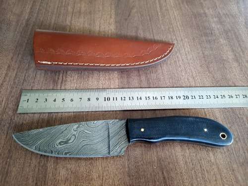 Handmade Damascus steel HUNTING  knife with MICARTA handle scales. NEW STOCK !!