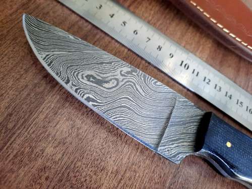 Handmade Damascus steel HUNTING  knife with MICARTA handle scales. NEW STOCK !!