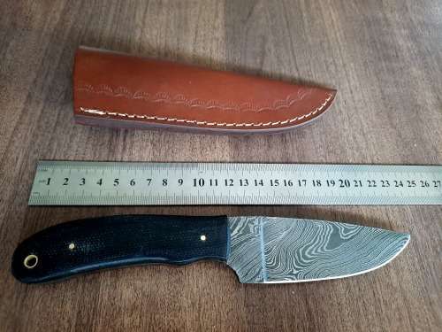 Handmade Damascus steel HUNTING  knife with MICARTA handle scales. NEW STOCK !!