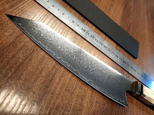 Damascus VG-10 Stainless Steel Japanese Chef's knife, Exotic Burl & Epoxy Resin handle, RAZOR SHARP,