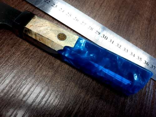 Damascus VG-10 Stainless Steel Japanese Chef's knife, Exotic Burl & Epoxy Resin handle, RAZOR SHARP,