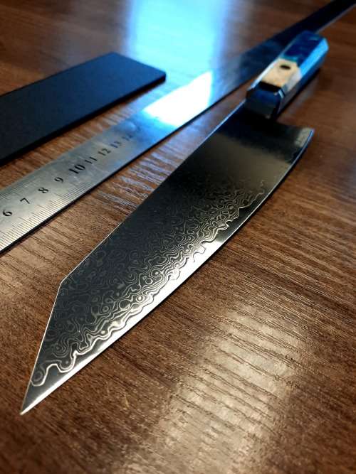 Damascus VG-10 Stainless Steel Japanese Chef's knife, Exotic Burl & Epoxy Resin handle, RAZOR SHARP,