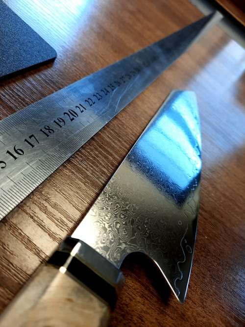 Damascus VG-10 Stainless Steel Japanese Chef's knife, Exotic Burl & Epoxy Resin handle, RAZOR SHARP,