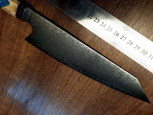 Damascus VG-10 Stainless Steel Japanese Chef's knife, Exotic Burl & Epoxy Resin handle, RAZOR SHARP,