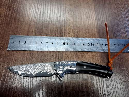 Damascus VG-10 Stainless Steel folding knife, RAZOR Sharp, Bolster Patterned, High Carbon SS