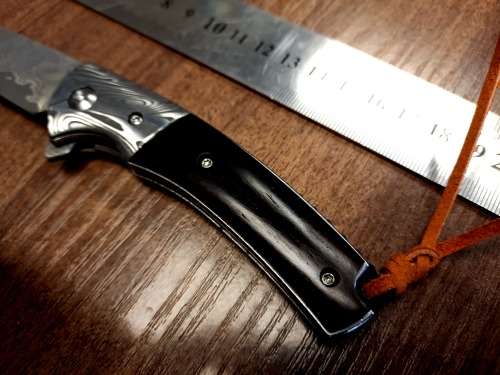 Damascus VG-10 Stainless Steel folding knife, RAZOR Sharp, Bolster Patterned, High Carbon SS