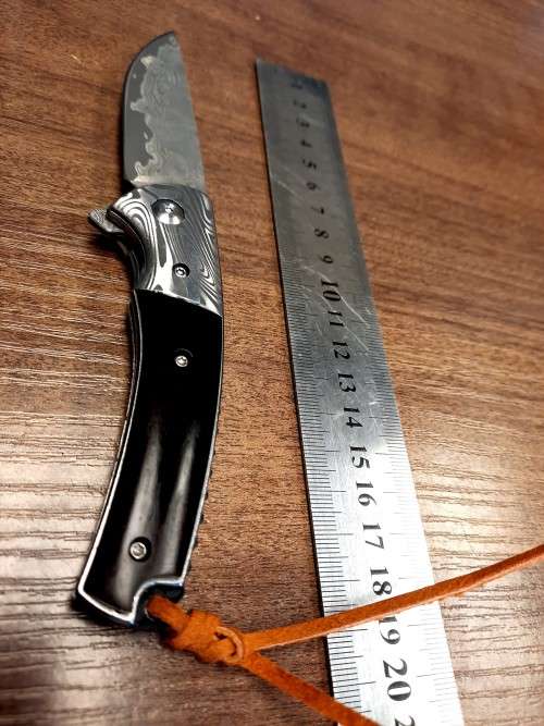 Damascus VG-10 Stainless Steel folding knife, RAZOR Sharp, Bolster Patterned, High Carbon SS