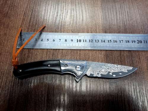 Damascus VG-10 Stainless Steel folding knife, RAZOR Sharp, Bolster Patterned, High Carbon SS
