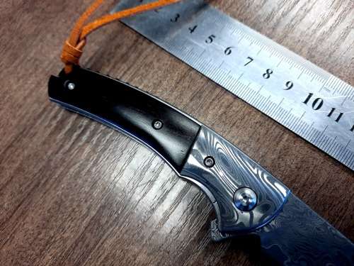 Damascus VG-10 Stainless Steel folding knife, RAZOR Sharp, Bolster Patterned, High Carbon SS