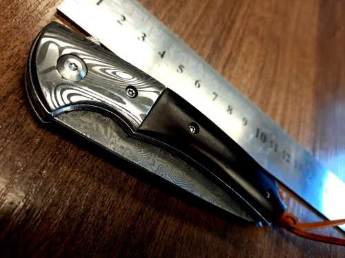 Damascus VG-10 Stainless Steel folding knife, RAZOR Sharp, Bolster Patterned, High Carbon SS