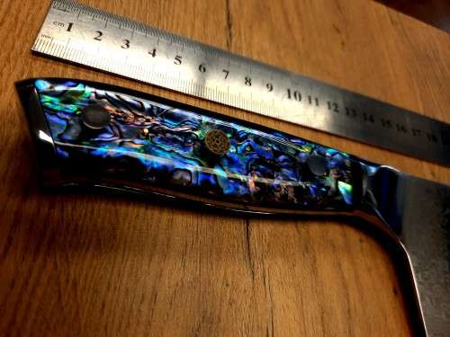 Damascus VG-10 Stainless Steel Japanese Chef's Cleaver, Exotic Burl & Epoxy  handle, RAZOR SHARP,