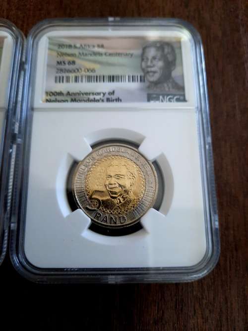 Mandela Centenary 2 Piece NGC Graded Set, MS68 (Second finest) & MS67, ONE BID FOR THE SET !!