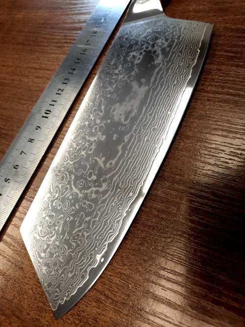 Damascus VG-10 Stainless Steel Japanese Chef's Cleaver, ABALONE/SHELL  handle, RAZOR SHARP,