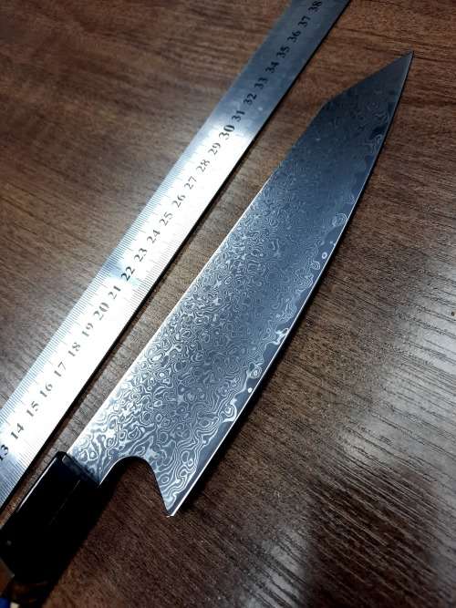Damascus VG-10 Stainless Steel Japanese Chef's knife, Fossolized MAMMOTH & RESIN handle,.