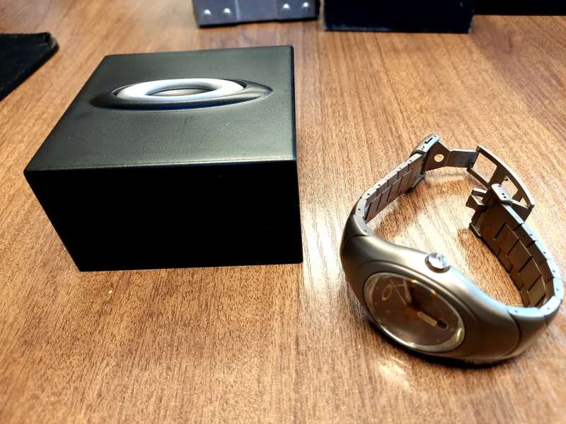 Unisex Titanium Oakley "TimeBomb" Watch, Inertial Generator World Movement. X-Metal Titanium