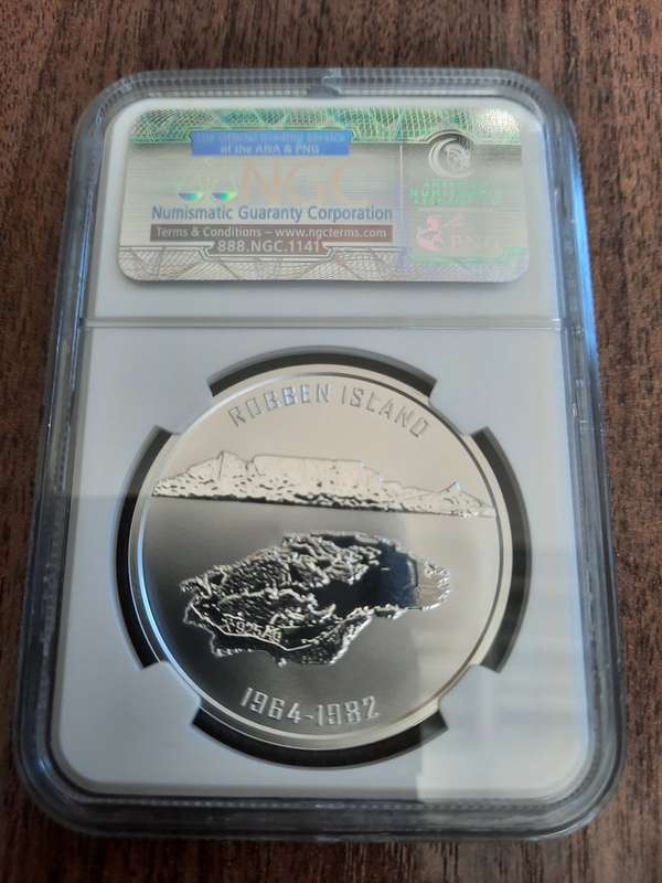 2009 Norway Silver Nelson Mandela Robben Island Medal MS70, Finest known by NGC !!
