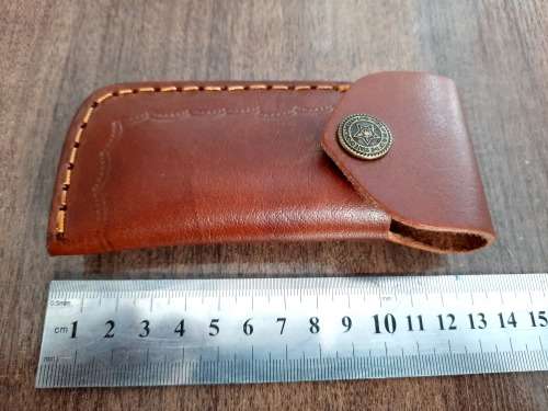 Handmade Damascus steel folding knife w Camel Bone Handle Scales. New stock !!