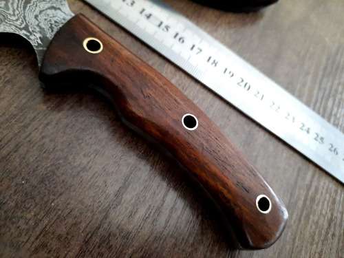 Handmade Damascus steel HUNTING Knife with Wooden handle scales, Perfect Gift for him.