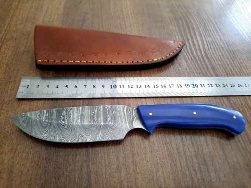 Handmade Damascus steel HUNTING Knife with Epoxy Resin handle scales, Perfect Gift for him.