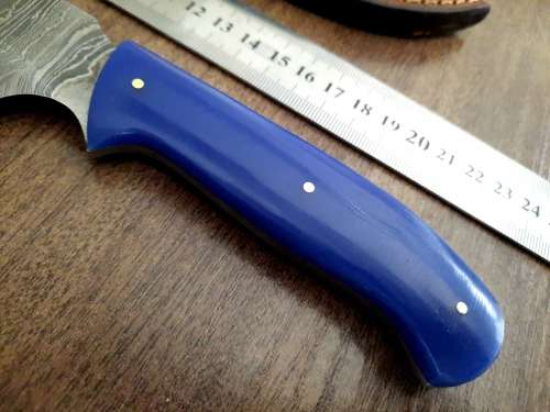 Handmade Damascus steel HUNTING Knife with Epoxy Resin handle scales, Perfect Gift for him.
