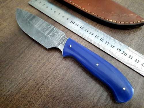 Handmade Damascus steel HUNTING Knife with Epoxy Resin handle scales, Perfect Gift for him.