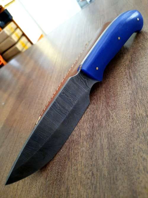 Handmade Damascus steel HUNTING Knife with Epoxy Resin handle scales, Perfect Gift for him.