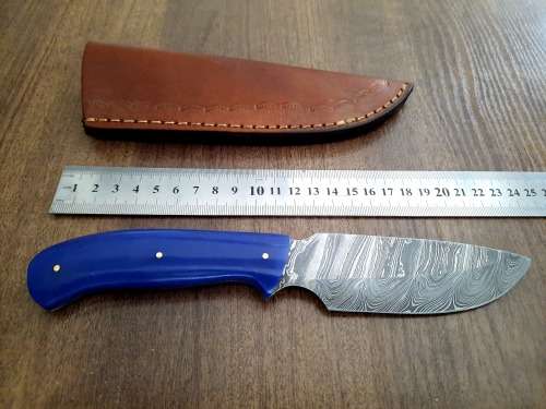 Handmade Damascus steel HUNTING Knife with Epoxy Resin handle scales, Perfect Gift for him.